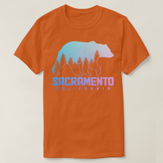 T-shirt Sacramento California Bear Grizzly Pride Extérieur (Design devant)