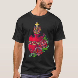 T-shirt Sacré Coeur De Jésus Catholique Traditionnel Latin