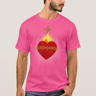 T-shirt Sacré Coeur De Jésus Chrétien Dévotion Catholique