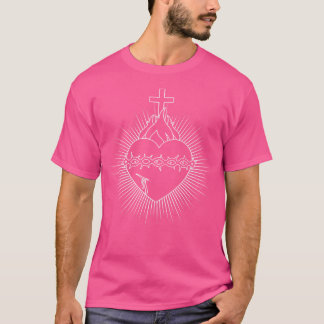 T-shirt Sacré Coeur De Jésus Dévotion Catholique Chrétienn