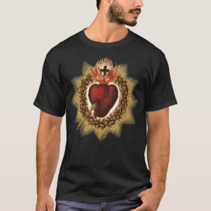 T-shirt Sacré Coeur de Jésus Dévotion Catholique T-Chemise