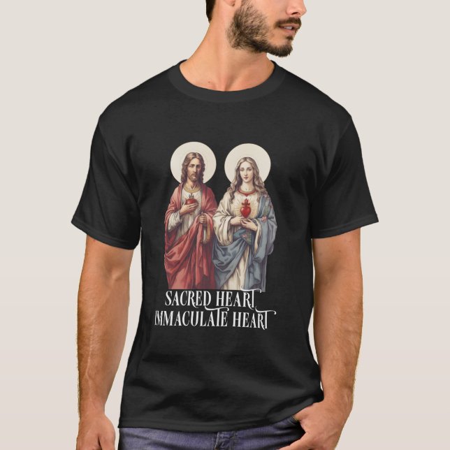 T-shirt Sacré Coeur de Jésus et Coeur Immaculé de Marie (Devant)