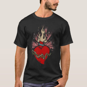 T-shirt sacré de tatouage de coeur