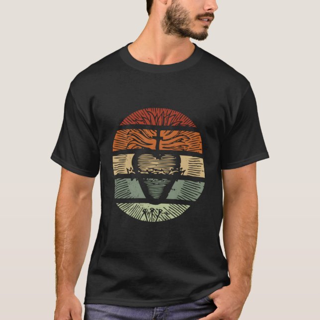 T-shirt Sacré Il De Jésus Christ Catholique Ns (Devant)
