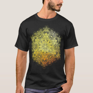 T-shirt Sacred Geometry Metatron Cube Transcendence Gold S