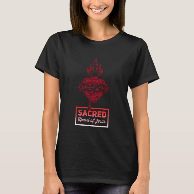 T-shirt Sacred Heart Of Jesus Traditional Catholic (Devant)