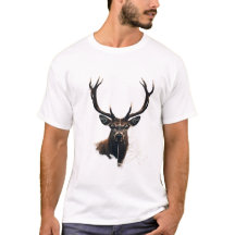 Sacred Nature: Geometric Stag - Forest & Gold Abst
