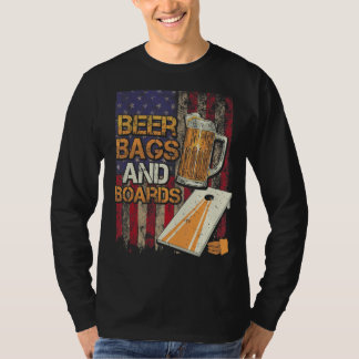 T-shirt Sacs Et Cartes De Bière Usa Table Game Cornhole Pl