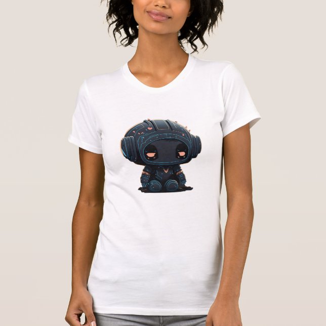 T-shirt ''Sad Blue Minimalist Robot Character'' (Devant)