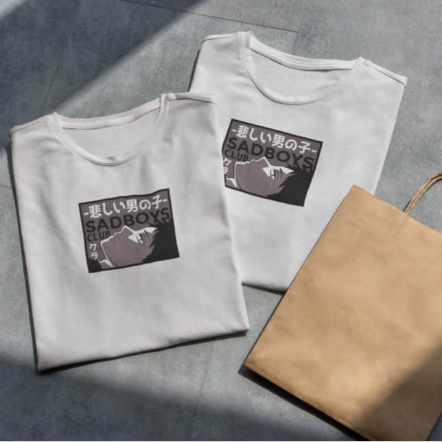 T-shirt Sad Boy Anime (Créateur téléchargé)