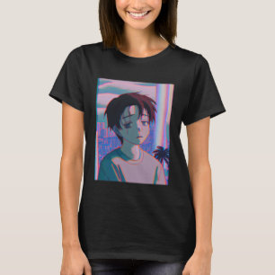 T-shirt Sad Boy Japonais Vaporwave Glitch Esthétique