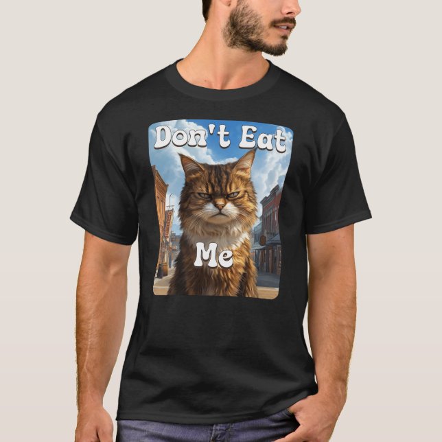 T-shirt Sad Cat Resistance 'Don't Eat Me' Advocacy (Devant)