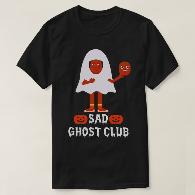 T-shirt Sad Ghost Club Halloween Goth (Design devant)