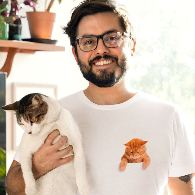 T-shirt Sad Ginger Chat Kitty Poche (Cat)