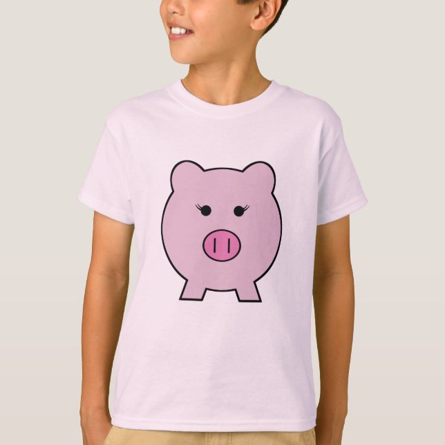 T-shirt Sadie le ~ rose Kawaii Girly mignon de porc (Devant)