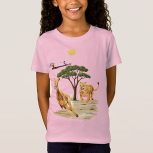 T-Shirt safari africain faune lion cerf nature design