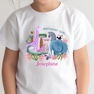 T-shirt Safari animaux de la jungle fille anniversaire