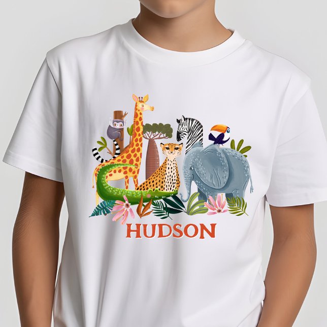 T-shirt Safari animaux de la jungle garçon anniversaire (Créateur téléchargé)