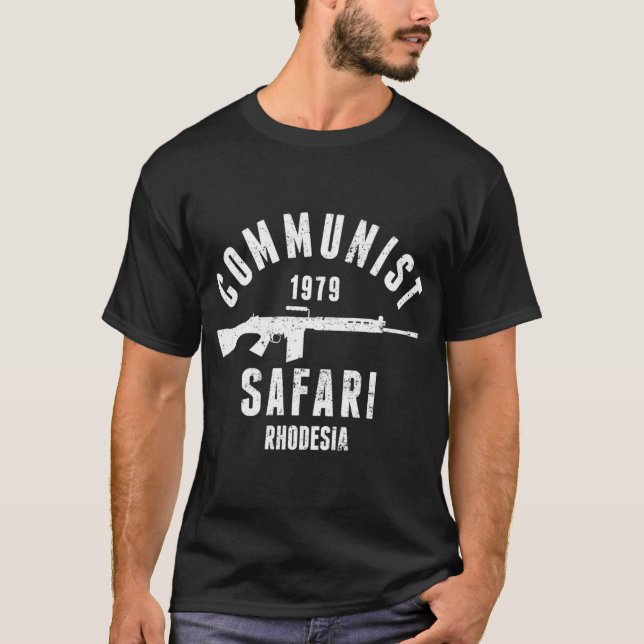 T-shirt Safari communiste 1979 Rhodesia Light Infantry (Devant)