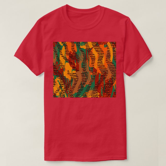 T-shirt Safari Mélangé À L'Impression Traditionnelle Afric (Design devant)