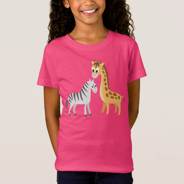 T-Shirt Safari mignon d'Africain de girafe et de zèbre de (Devant)