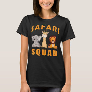 T-shirt Safari Squad bébé éléphant lion et girafe