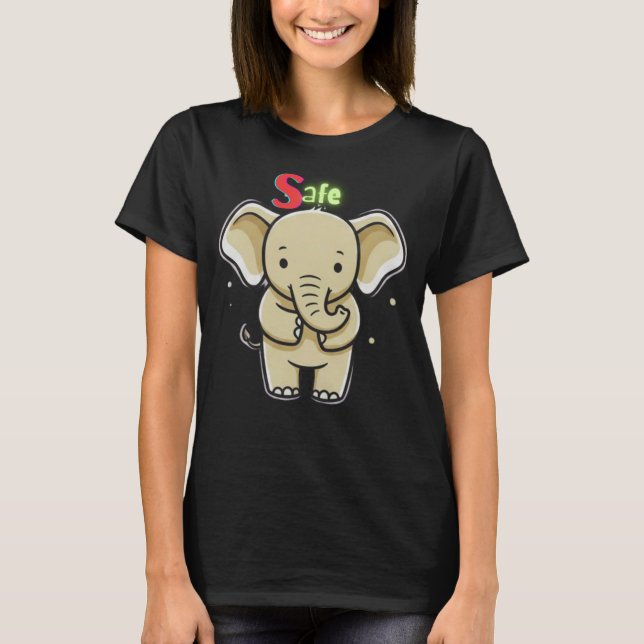 T-shirt Safe Gentle Baby Elephant Emotional Healing (Devant)