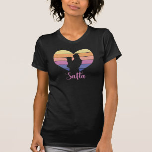 T-shirt Safta - Mère et Enfant Coeur Rétro Silhouette