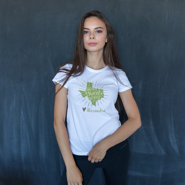 T-shirt Sage Vert et Gris Chez Moi - Texas (Créateur téléchargé)