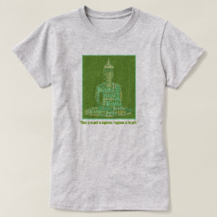 T-shirt Sagesse de nuage de mot de vert de bonheur de