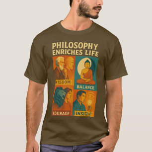 T-shirt Sagesse Équilibre Courage Perspicacité