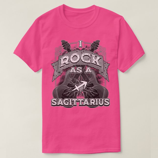 T-shirt Sagittaire Guitare I Rock As Sagittarius Zodiac (Design devant)