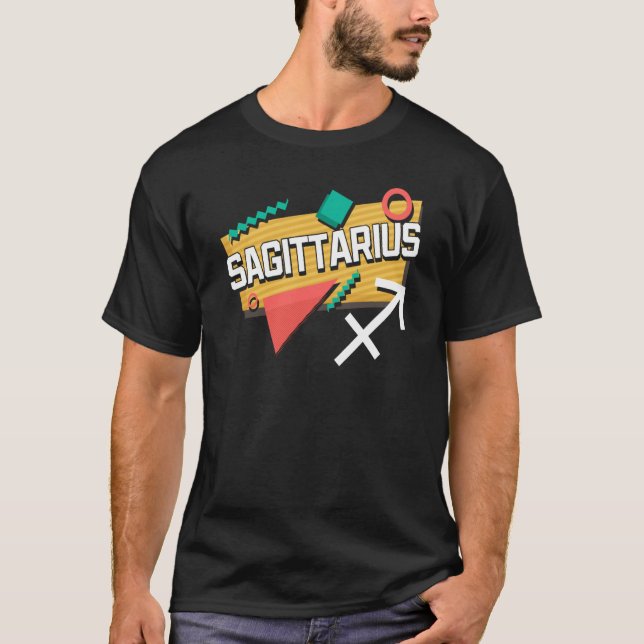 T-shirt Sagittarius 90s Horoscope Zodiac Sign Astrology (Devant)
