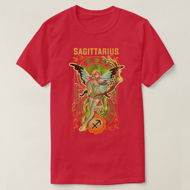 T-shirt Sagittarius Anime Fées d'anniversaire Sagittari (Design devant)