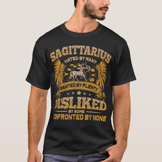 T-shirt Sagittarius détestait. Cadeau d'anniversaire de Sa (Devant)