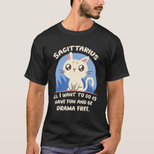 T-shirt Sagittarius Faits Cat Drame Astrologie Anniversair