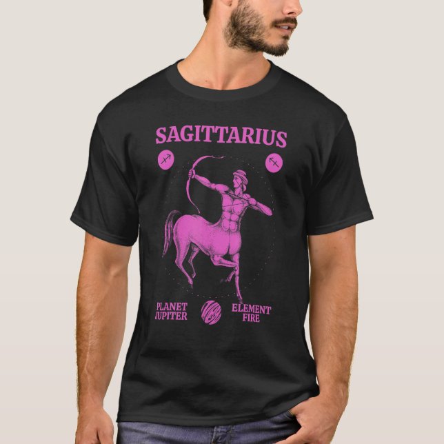 T-shirt Sagittarius Planète Jupiter Élément Feu (Devant)