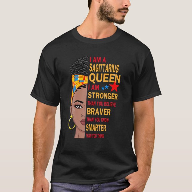 T-shirt Sagittarius Queen Je Suis Plus Forte Cadeau Annive (Devant)