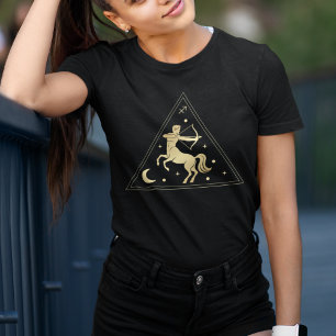 T-shirt Sagittarius signe Zodiaque Élément de feu en or