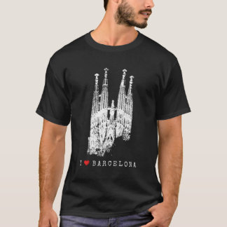 T-shirt Sagrada Familia Skyline Espagne Fan I Love Barcelo