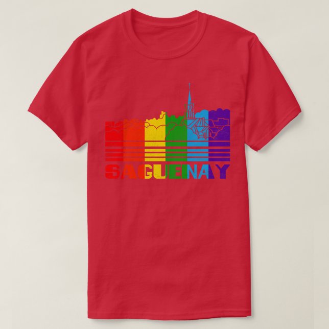 T-shirt Saguenay Pride Shirt Saguenay LGBT Cadeau LGBT Gay (Design devant)