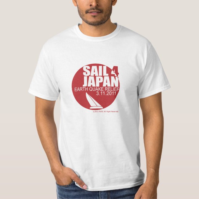 T-shirt Sail4Japan + 寄付 $10 pour les hommes (Devant)