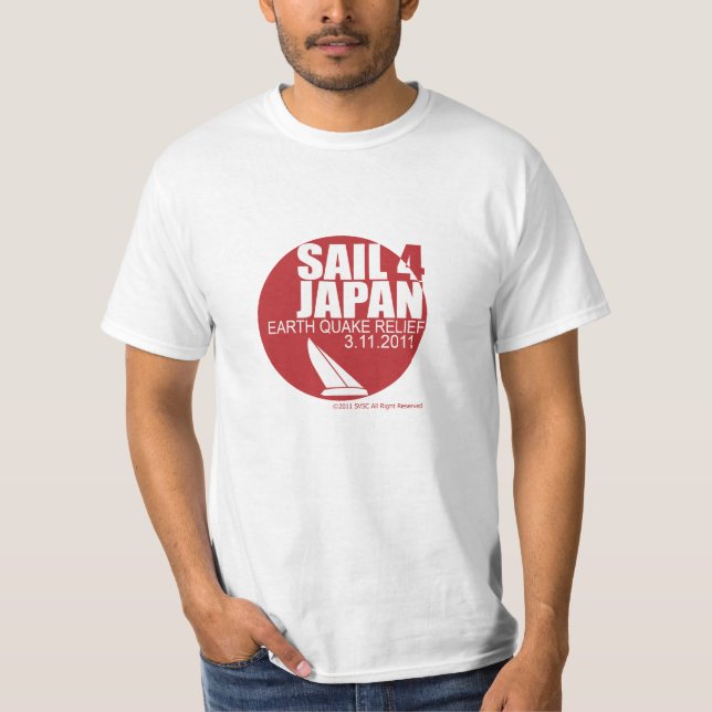 T-shirt Sail4Japan + 寄付 $5 pour les hommes (Devant)