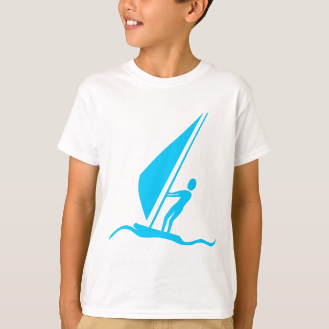 T-shirt Sailboarding - Sky Blue (Devant)