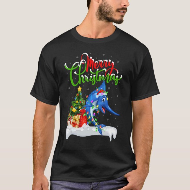 T-shirt Sailfish   Xmas Decorations Santa Sailfish Christm (Devant)