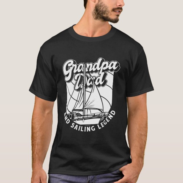 T-shirt Sailor Grandfather Boat Captain Sailboat Sailing G (Devant)