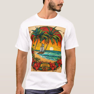 T-shirt Sailor Jerry Inspiré Tropical Tattoo Art Tee"