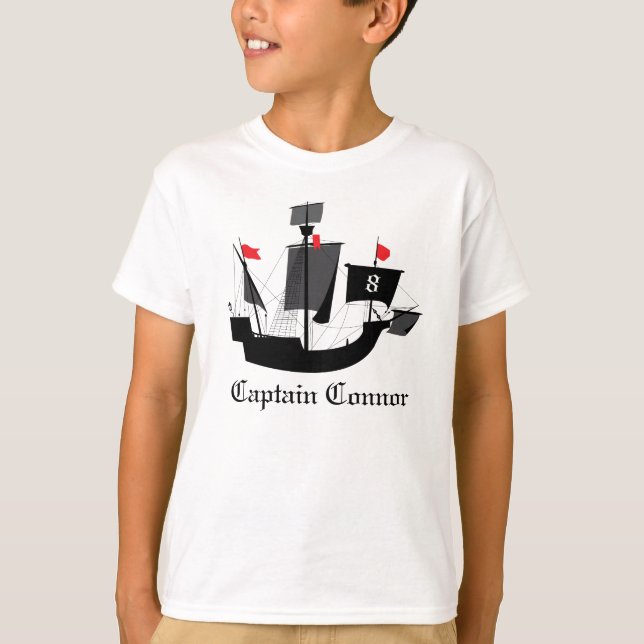 T-shirt Sailor Pirate Boys Anniversaire T Chemise (Devant)