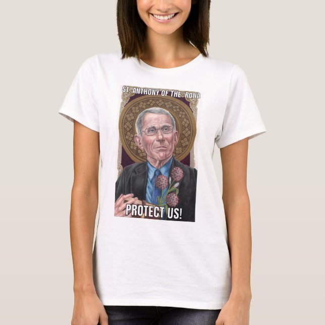 T-shirt Saint Antoine des femmes "Rona Protect Us" (Devant)