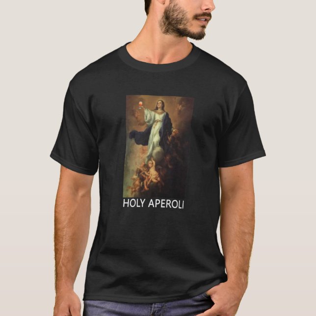 T-shirt Saint Aperoli Vierge Marie Cocktail Boire AperolyP (Devant)